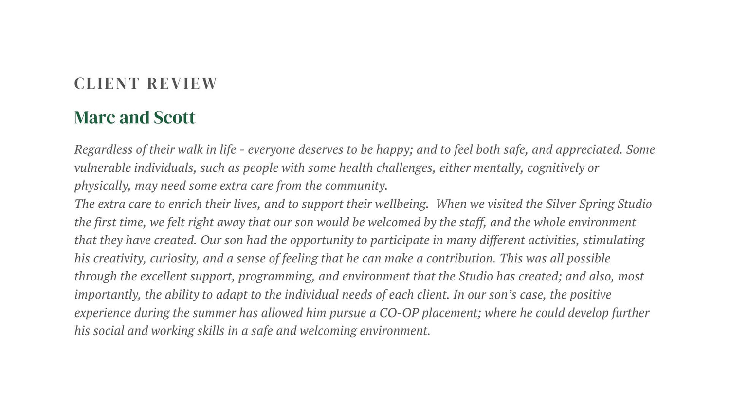 Review from a client 2